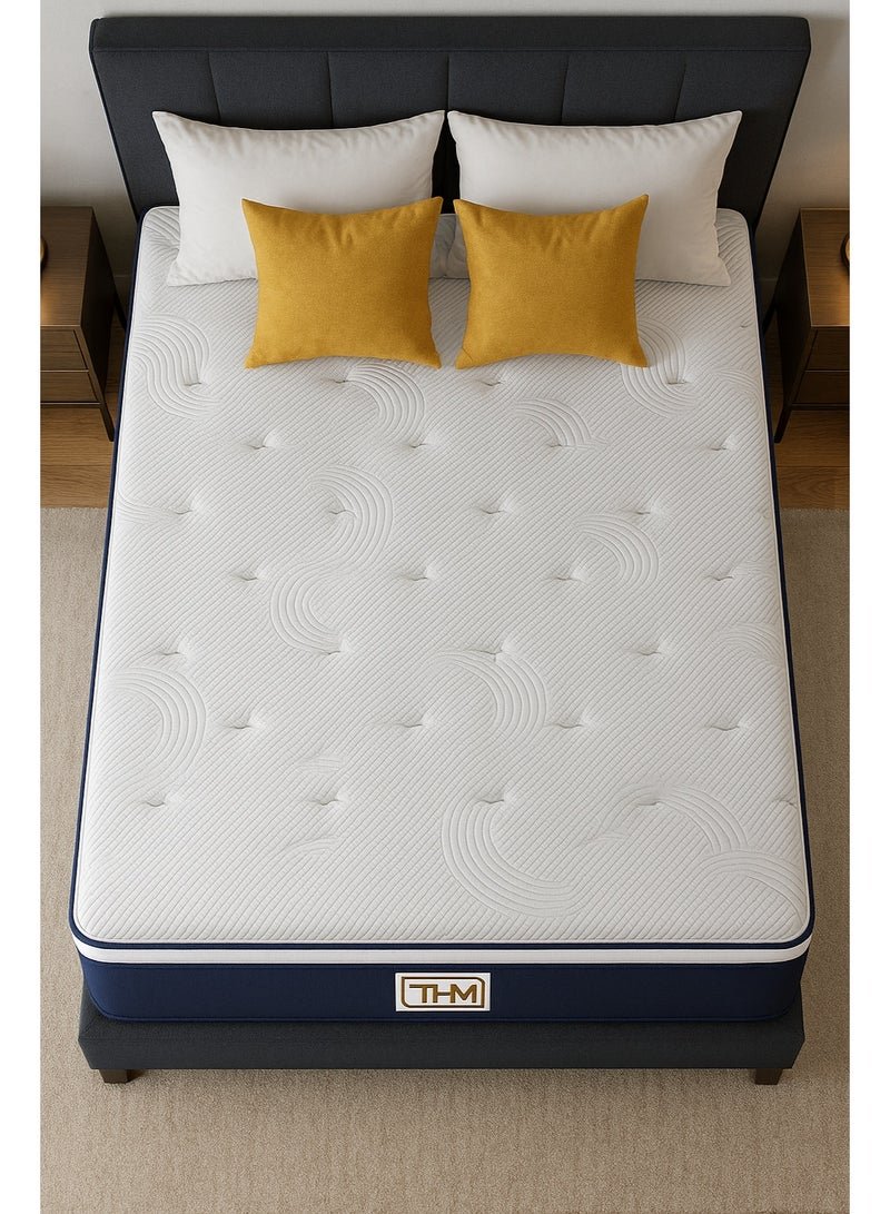 The Home Mart Home Mart 25 CM California Queen Hybrid Mattress 160x200 cm | Medium Firm Memory Foam & Pocket Spring Mattress | Pressure Relief | Motion Isolation | Breathable Comfort | Durability - Image 4