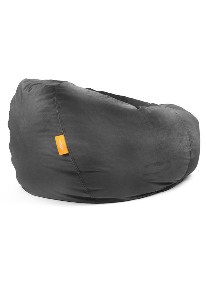 Jumbble Suede Bean Bag with Filling | Ultimate Indoor Lounging Chair for All Ages | Velvet Soft Fabric | Filled with Polystyrene Beads(Kids, Black)45 X 70 X75cm - Image 2