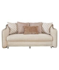 DANUBE HOME Arwanda 2-Seater Fabric Sofa - Beige/Brown | Solid Wood Frame | Luxurious Upholstery & P.U. Foam | 4 Scatter Cushions Included | 2-Year Warranty