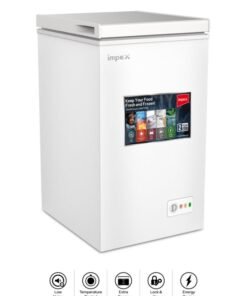 Impex 100 L Chest Freezer IMCF100C – 100L Gross/92L Net Capacity, Fast Cooling Fridge Refrigerator, Lock Handle, Caster Wheels, Inside Lamp, R600a, ≤–18°C, 100 L 100 W IMCF100C White