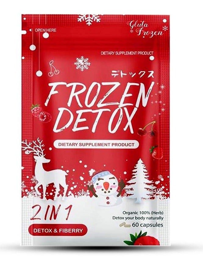 Frozen Collagen Frozen Detox Capsules 60pcs | 2-in-1 Detox + Fiberry | Body Cleanse, Digestive Health, Bloating & Gas Relief | Made in Thailand