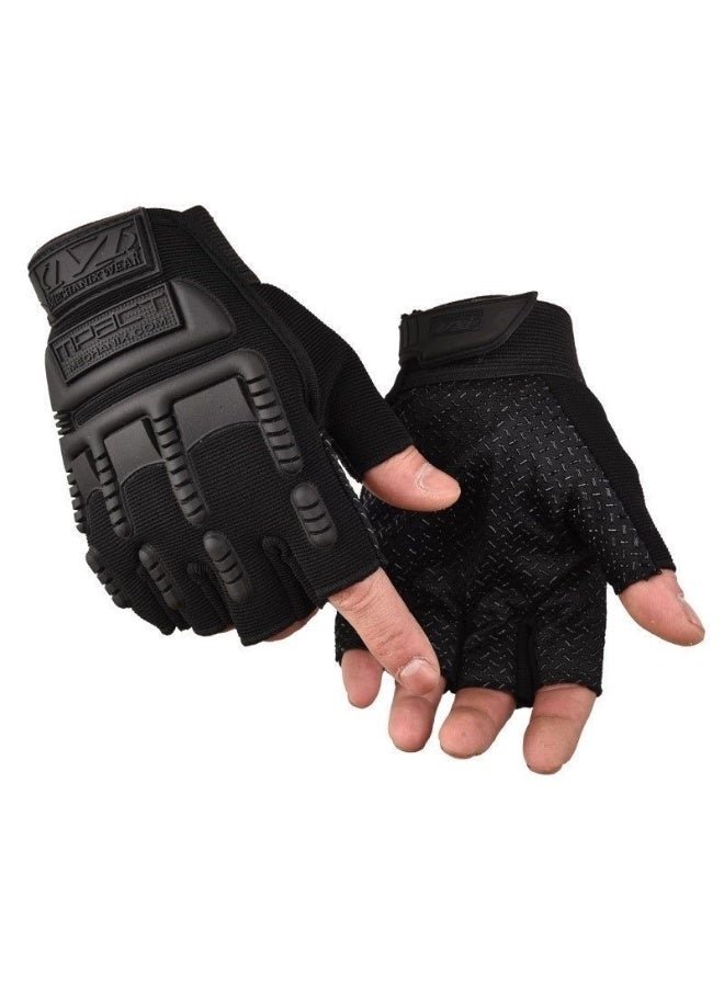 Motim Motorcycle Gloves Half-Finger Gloves with Adjustable Velcro, Non-Slip Grip/Breathable Protective Gloves, Adjustable Training Gloves for Men and Women