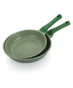 Prestige Essentials Granite Non Stick Set Combo | 24cm + 28CM Fry Pan Set | Induction Cookware Set 2 Pieces Green