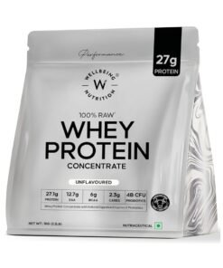 WELLBEING NUTRITION Whey Protein Concentrate 1kg Unflavoured | 27g Protein, 6g BCAA | 4B CFU Probiotics & Digestive Enzymes | Fast Absorbing, No Bloating, Easy to Digest | Faster Muscle Recovery
