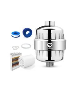Coralblue 15 Stage Shower Filter - Shower Head Filter for Hard Water Filter is Anti Hair Fall Ideal to Remove Chlorine - Impurities from Water with KDF and Calcium Sulphite Beans (Single Cartridge)