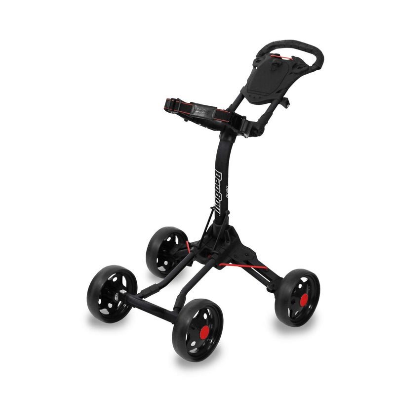 Bag Boy Quad Junior Push Cart, Black/Red