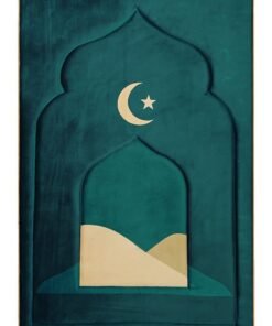 Fabienne Memory Foam Prayer Mat 70x110cm Thick Padded Muslim Prayer Rug with Knee Support Gift for Elderly People Cushioned Anti-Slip Lightweight Janamaz Salah Mat with 3D Design Dark Green