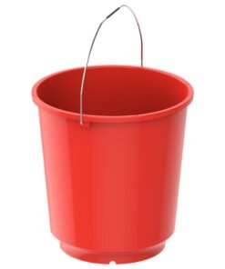 Cosmoplast 26L Round Plastic Bucket With Steel Handle (Red)