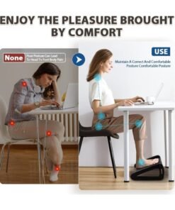 Flushrenic Adjustable Foot Rest,Ergonomic Foot Stool for Under Office Desk,Under Desk Footrest with Foot Massage Roller, Chair Footrest for Leg Rest - Image 4