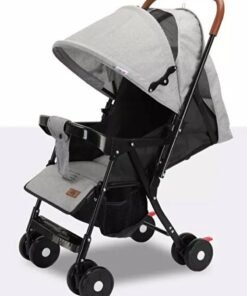 DubaiGallery “Heavy-Duty Baby Stroller with Strong Frame & Soft Cushion Seat | Foldable Travel Pram with Canopy, Safety Belt & Storage Basket for Newborns and Toddlers”