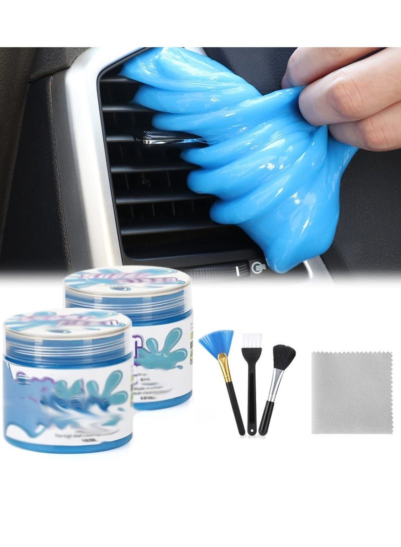 Luckam Car Cleaning Gel 2 Pack Detailing Putty Clean Slime Universal Auto Dust Keyboard Cleaner Automotive Interior Cleaning Sticky Mud Detail Tools for Laptop