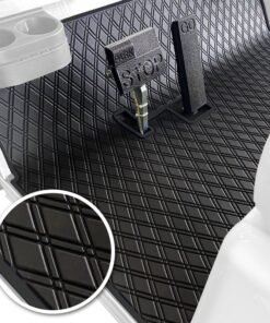 Xtreme Mats Club Car Compatible Golf Cart Mat, Full Coverage Rubber Floor Liner - Fits Club Car DS (1982-2013) and Villager (1982-2018) - All Black