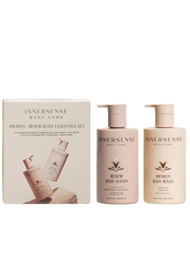 INNERSENSE Organic Beauty - Awaken + Renew Body Essentials Set | Non-Toxic, Cruelty-Free, Clean Skincare (2 piece set)