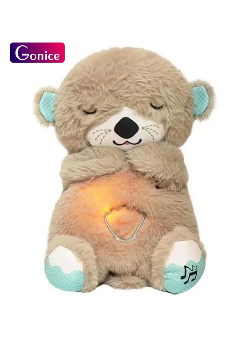 Gonice Baby Toy Soothe 'n Snuggle Otter Portable Plush Sound Machine with Music Lights & Breathing Motion for Newborns 0+ Months