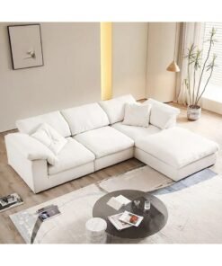 Karnak American 3 Seater Luxury Modern Design Sectional Sofa For Living Room Furniture With Free Installation Color - White