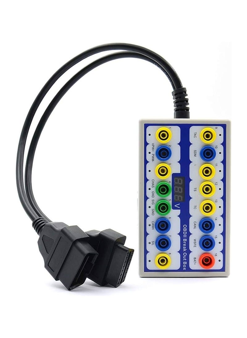 Car OBD Port Connection Protocol Detector Breakout Box CAN Data Line Signal, Car Fault Diagnostic Scan Tool White