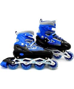 LIMOS Adjustable Roller Skate Shoe for children Outdoor Skating (Blue 31-34)