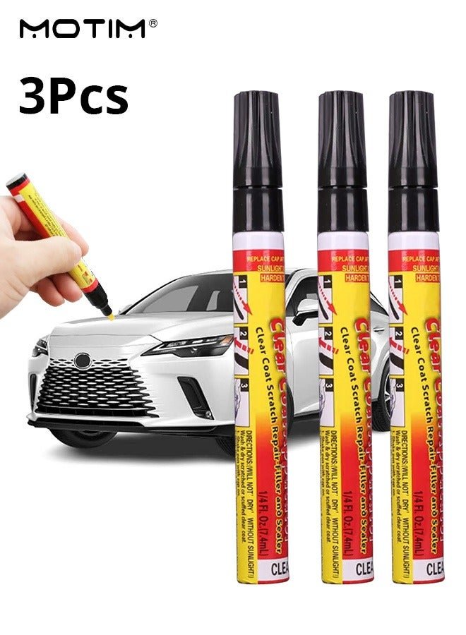 Motim 3 Pcs Car Scratch Remover, Colourless Car Deep Scratch Repair Remover Pen, Universal Car Touch Up Paint Pen of Car, Car Fill Paint Pen, Small Area Clear Coat Applicator