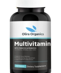 Olira Organics Multivitamin With Prebiotic, 100 million CFU Probiotics, Vitamin C, Vitamin D, and Zinc| Advanced Formula With Ginseng, Tribulus, Moringa, Garcinia, Ginkgo & Grape Seed Extract | Formulated With 43 Herbs For Energy, Antioxidant, Hair & Skin Support | For Men & Women 100 Tablets