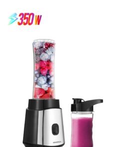 KENWOOD Personal Blender 350W Smoothie Blender/Smoothie Maker with 570ml & 400ml Tritan Smoothie2Go Bottle and Lid, Ice Crush Function BLM05.A0BK 570 ml 350 W BLM05.A0BK Black/Silver