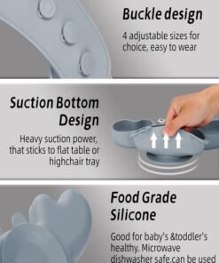 Joyelink 9pcs Silicone Baby Feeding Set, Toddler Self Feeding Dish Set, Crab Divided Plate, Self Feeding Utensils - Image 3