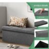 XiuWoo Foldable Storage Ottoman Bench, Storage Chest, Large End of Bed Foot Rest Stool with Padded Seat, Bedroom Bench for Living Room, Support 660lbs, Pure Grey