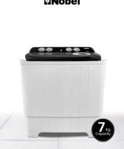 Nobel 7.0Kg Wash /5.5Kg Spin Capacity Efficient Semi-Automatic Twin Tub Washer, 2 Wash Programs, 1320 RPM 530 W NWM800 White