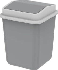 Cosmoplast 15L Swivel Waste Bin With Out Swing Lid, Pearl Grey