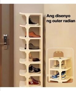 Alternative view of 9 Tier Shoe Rack Space Saving Organizer for Large Shoes, Narrow Shoe Rack, Stackable Shelf , White