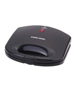 BLACK+DECKER Sandwich Maker, 2 Slice, Non-Stick Cooking Plates, Heat Protection, Indicator Lights, Vertical Storage, Easy Cleaning, Durable Design, Quick Meals, 600 W TS1000-B5 Black