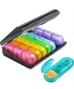 Weekly Pill Organizer 3times a Day Morning noon Night Large Pill Cases with Separate Container for Medication/Vitamins/Fish Oils/Supplements