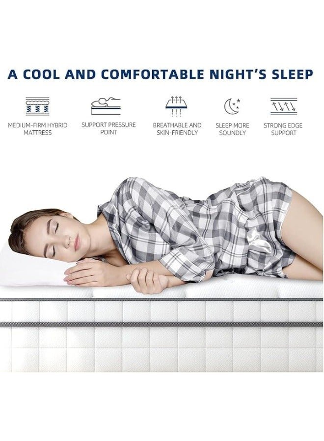 The Home Mart Hybrid 20 cm Pocket Spring Mattress with Cool Gel Memory Foam, Motion Isolation & Pressure Relief – Orthopedic Support for Back Pain Medium Firm Comfort (Twin XL: 100x200) - Image 3