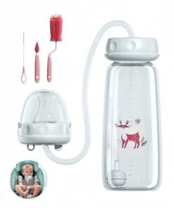 240ml Self Feeding Baby Bottle with Tube-Handless Anti-Colic Nursing System