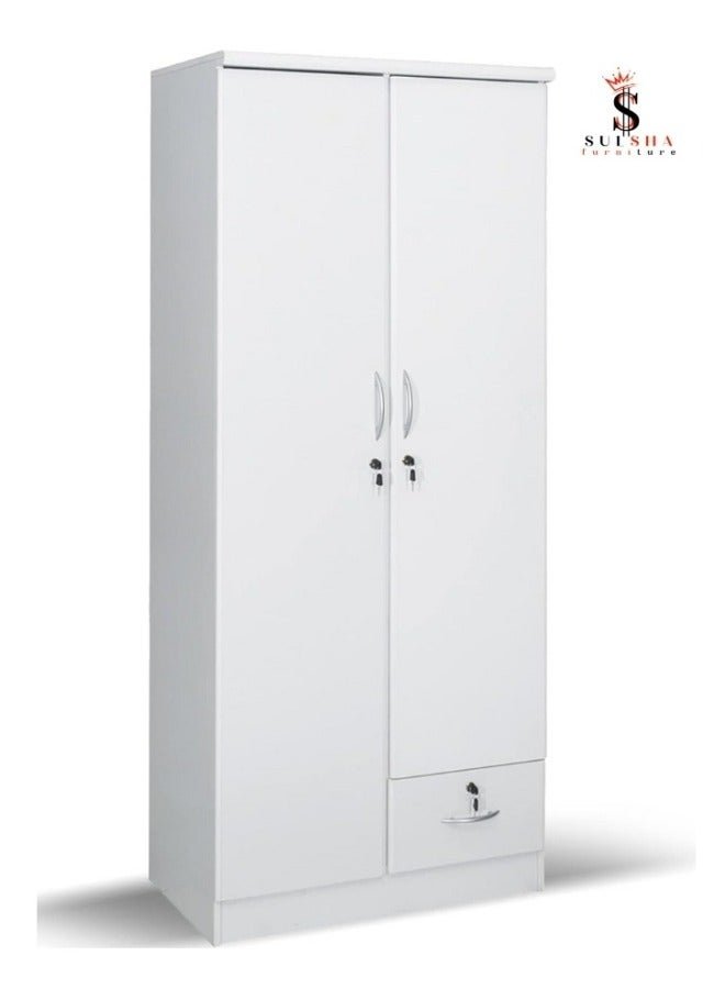 SULSHA 2 Door Wooden Wardrobe Cabinet Cupboard Engineered Wood Perfect Modern Stylish Heavy Duty