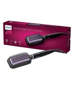 Philips International Version StyleCare Essential Heated Straightening Brush With 2 PIN BHH880/00 Black/Purple Black/Purple
