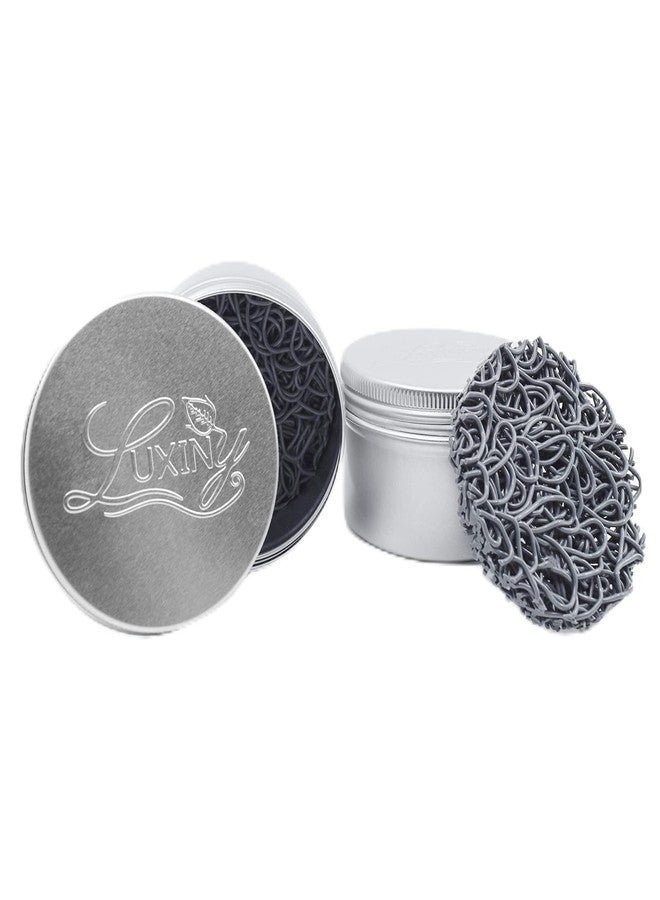 Luxiny Shampoo Bar Holder Tins & Travel Soap Case, with Soap Saver Pad Lift, Helps Bars Last Longer (2 Portable Rust Resistant Containers, 2 Grey Lifts)