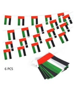 Boxwoods 6 PCS Of UAE Flag Shape Bunting Banners For National Day Decoration