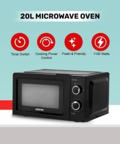 GEEPAS 20Ltr- Solo Microwave Oven - 5 Power Levels, Easy Defrost & Reheat - Black, 2- Year Warranty, (Model: GMO1899-20LS-BL) 20 L 1100 W GMO1899 Black