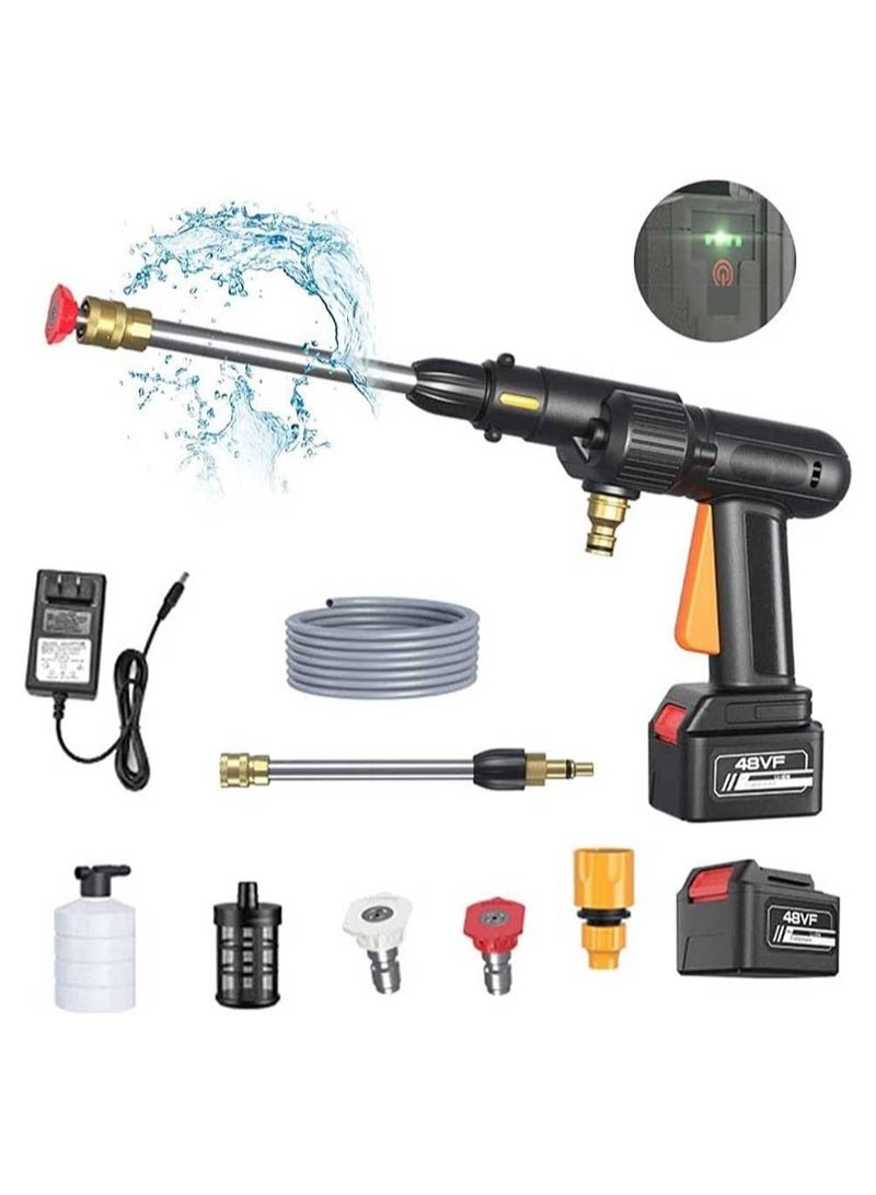 Cordless Pressure Washer, 48V Portable Pressure Cleaner, Electric Handheld Power Washer Gun for Outdoor Use for Cleaning Car, Watering Flowers, Cleaning Floors
