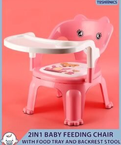 Toshionics Baby Small Chair Feeding Chair with Detachable Food Tray Portable and Lightweight Booster Seat for Toddlers Easy to Carry Mini Chair with Cushioned Cartoon Seat and Back Support Comfortable Seat Feeding Chair Small Stool for Babies Toddlers 3+ Years