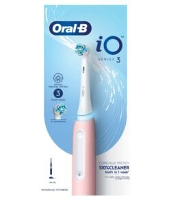 Oral-B iO Series 3 Rechargeable Electric Toothbrush, Ice Pink, 100% Cleaner Teeth in 1 Week, Clinically Proven, with Personalized Brushing Modes, Optimal Pressure Control, Pack of 1