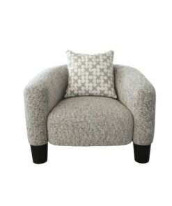 DANUBE HOME Retrova 1 Seater Fabric Sofa  | Armchair  | Modern Design Single Seater Accent Chair | Comfortable Living Room Furniture L101xW92xH71cm - Beige