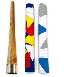 Sixteen Bracelet Design Super Soft Rubber Grips with Cone for Cricket Bat Handle, Multicolour, Pack of 3 (2 Grips and 1 Cone)