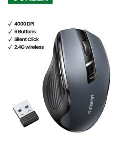 Ugreen Wireless Mouse Ergonomic Mice 2.4G USB Noiseless Portable Mouse for Laptop Tablet 5 DPI Adjustable Ultrafast Scrolling for PC HP Lenovo MacBook ASUS Dell