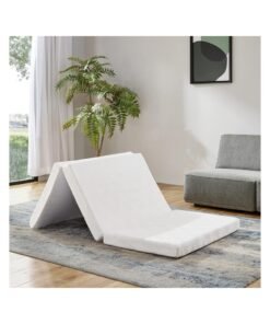 Comfy Folding Quilted Portable White 180x 90x 10 Cm Medicated Mattress With American Satin Fabric