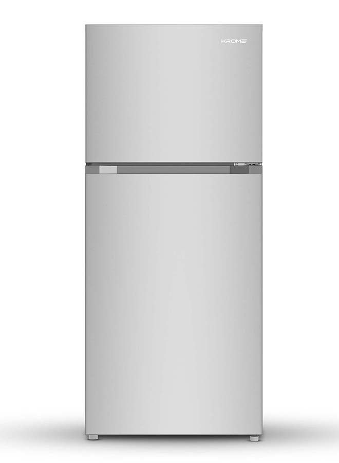 Krome 455 Liter Gross Top Mount Double Door Refrigerator, No Frost Cooling System, LED Display, Convenient Shelves For Easy Access, 10 Year Compressor Warranty KR-RFF 480 IM Inox