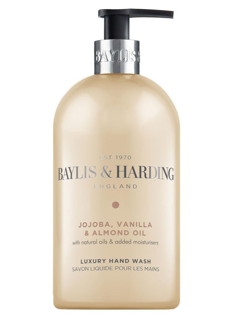 Baylis & Harding Jojoba, Vanilla and Almond Oil Hand Wash, 500ml | Vegan | Warmth, Comfort and Elegance | Silky Texture | Paraben Free