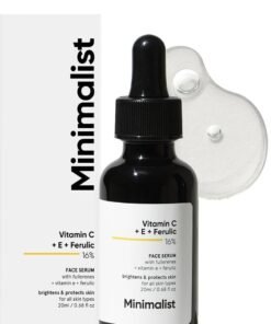 Minimalist Vitamin C Face Serum With Vit E  Ferulic Acid For Glowing Skin  Advanced Brightening Formula With Power of Vit C  E Ferulic Acid  Fullerenes  20ml