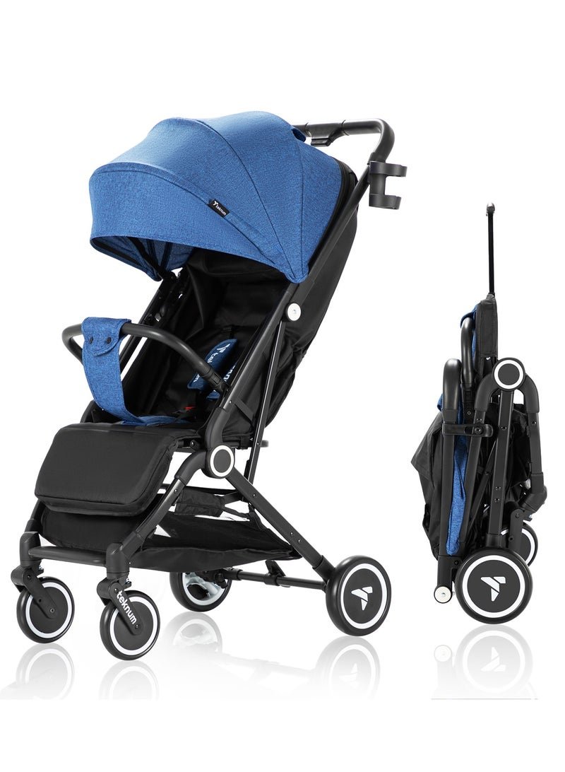 TEKNUM Travel Cabin Stroller With Coffee Cup Holder - Blue