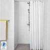 Selecto Hub Shower Curtain, Water-Resistant Surface PEVA White 180 x 200 cm